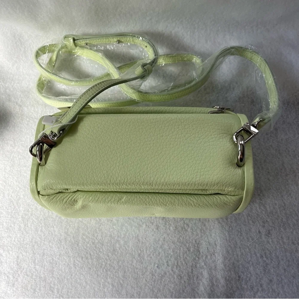 NEW HYETHE Soft Pillow Leather Mini Bag Light Lime Green Korea Crossbody